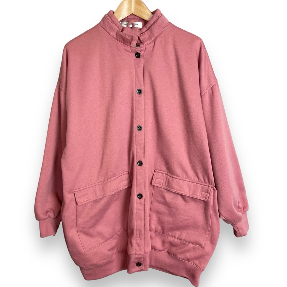 Vintage Gottschalks Jacket Button-Up Pink Slouchy Flaws‎ Women Size XL Pockets